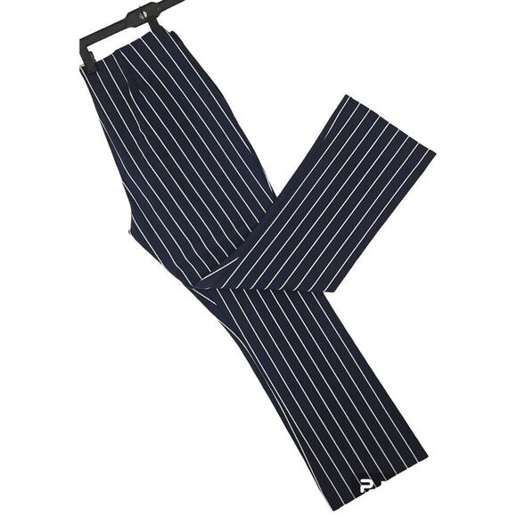 Gap~Woman Size 10~Navy Blue Stripe High Rise Crop Flare Ankle Pants Stretch NWOT - Picture 11 of 12